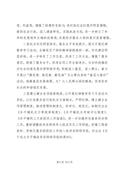 乡镇镇开展纪律教育学习月活动情况总结.docx