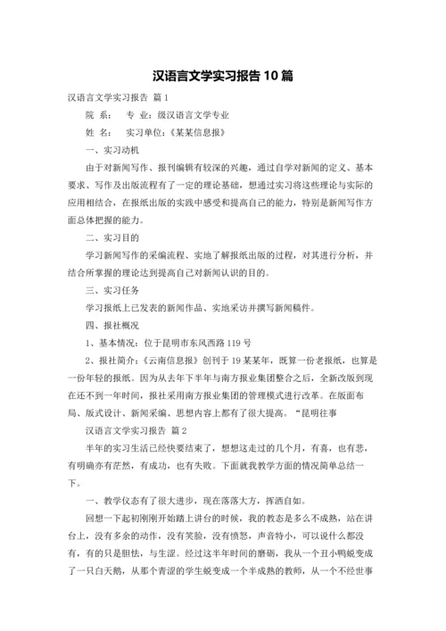 汉语言文学实习报告10篇.docx