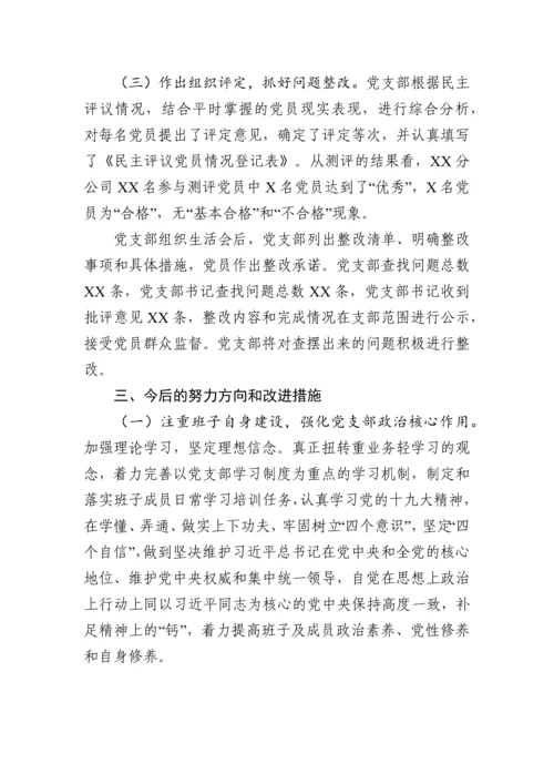 1901135-召开专题组织生活会和开展民主评议党员工作情况报告.docx