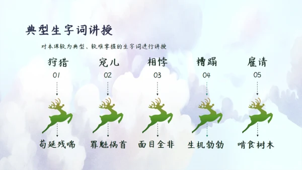鹿和狼的故事教学课件通用PPT模板