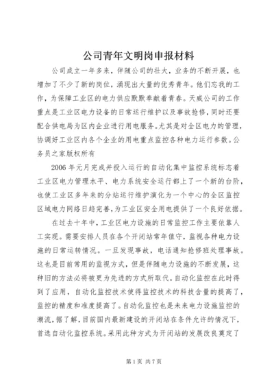 公司青年文明岗申报材料.docx