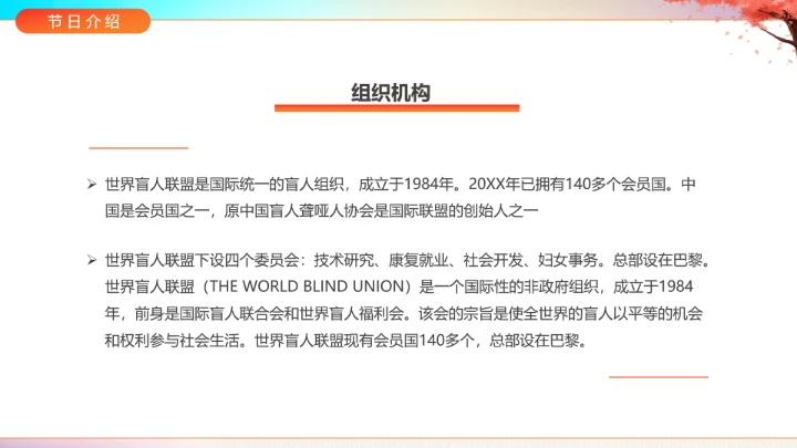 国际盲人节主题科普宣传PPT