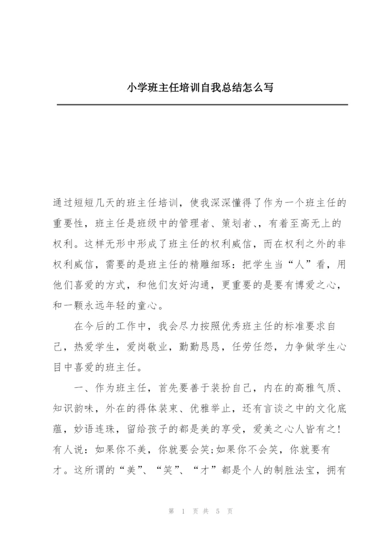 小学班主任培训自我总结怎么写.docx