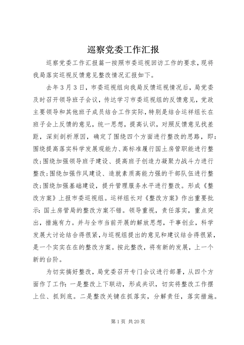 巡察党委工作汇报.docx