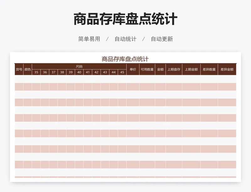 商品存库盘点统计