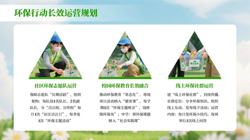 绿色3D风世界清洁地球日环保宣传活动策划PPT模板