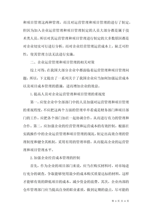 企业项目管理及运营管理论文.docx