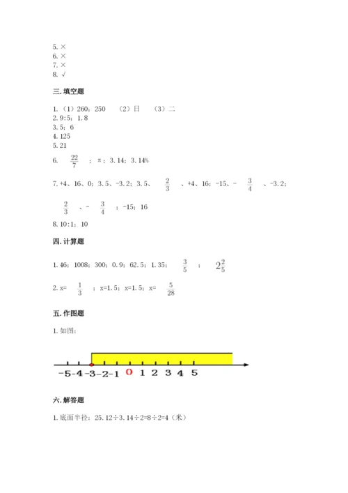 冀教版六年级下册数学 期末检测卷及答案【网校专用】.docx