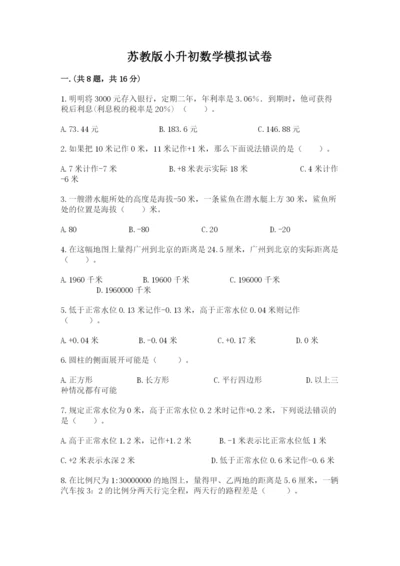 苏教版小升初数学模拟试卷带答案（综合题）.docx