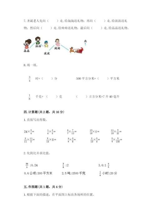 小学六年级上册数学期末测试卷及完整答案1套.docx