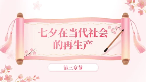 粉色中国风七夕文化讲座PPT模板