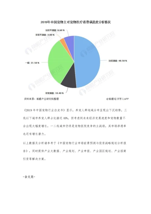 中国宠物医疗行业市场现状及发展趋势分析-一二线城市仍将是市场竞争主战场.docx