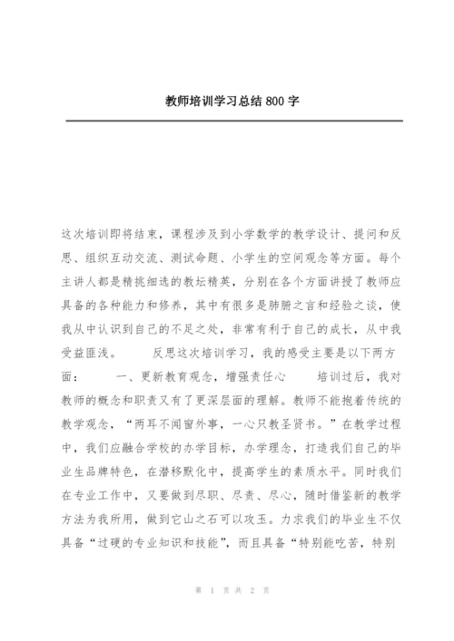 教师培训学习总结800字.docx