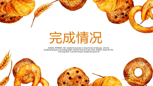 手绘美味面包烘焙动态PPT模板