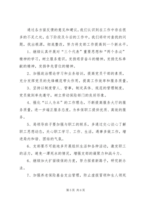 市社会劳动保险管理局支部党建工作自查报告.docx