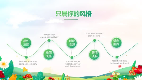 唯美小清新春暖花开春季旅游相册PPT