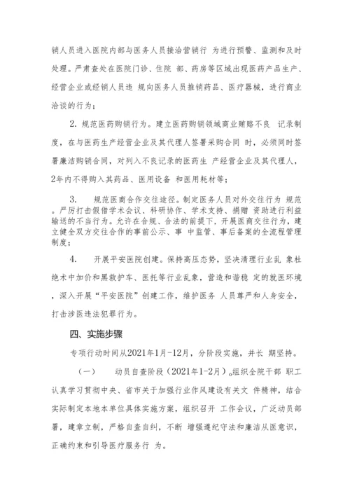 卫生医院廉洁从业行动实施方案混编.docx