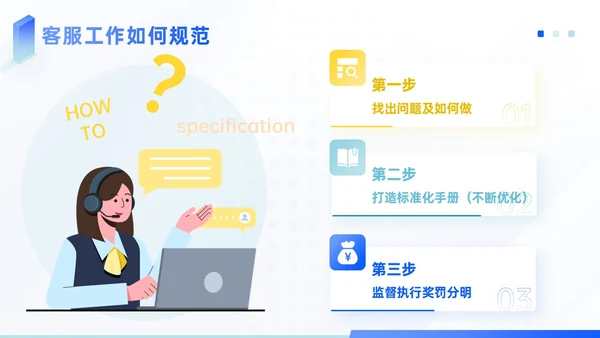 蓝色青绿色插画风如何打造金牌客服团队培训PPT模板客服培训