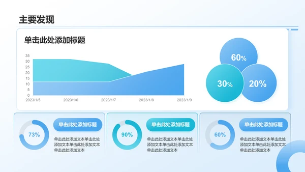 蓝色3D风数据分析报告PPT模板