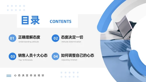蓝色商务心态决定命运PPT模板宣传PPT动态PPT情绪管情绪管理