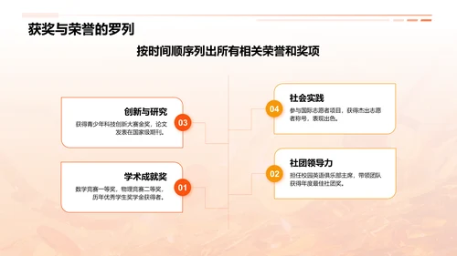 橙色3D风奖学金申请PPT模板
