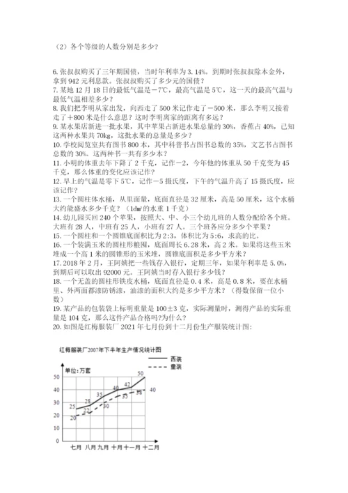 六年级小升初数学应用题50道附参考答案（能力提升）.docx