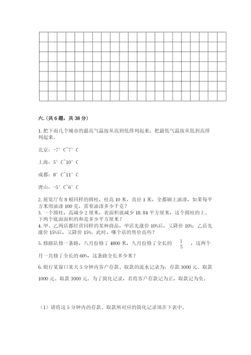 小学数学六年级下册竞赛试题附答案【能力提升】.docx