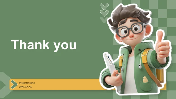 绿色卡通风应届生求职作品集展示PPT主题