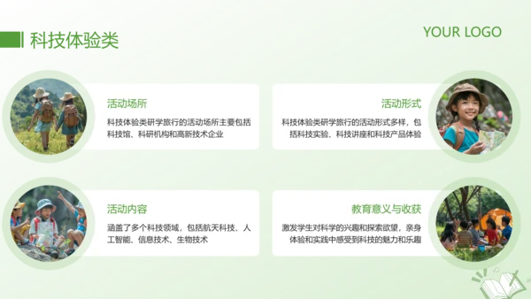 绿色简约风研学旅行活动PPT