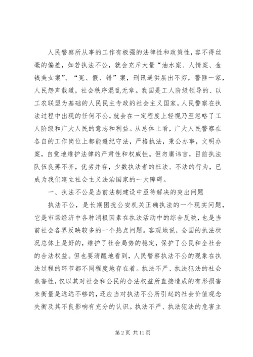 人民警察执法工作自查报告.docx