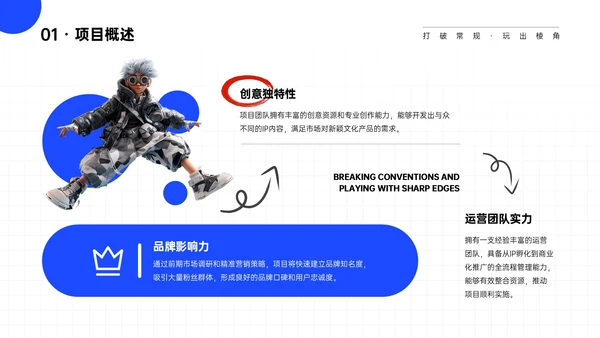 蓝白色简约IP产品商业计划书PPT模板