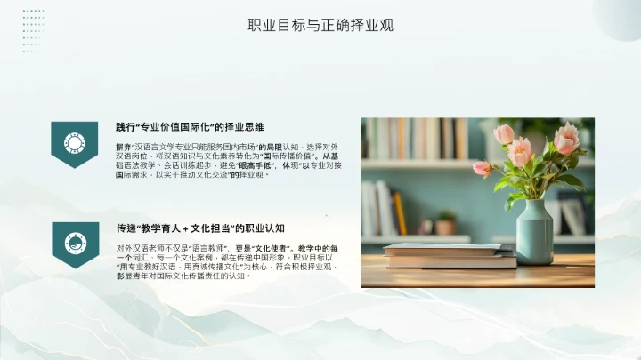 汉语言文学专业大学生职业生涯规划发展展示PPT模版