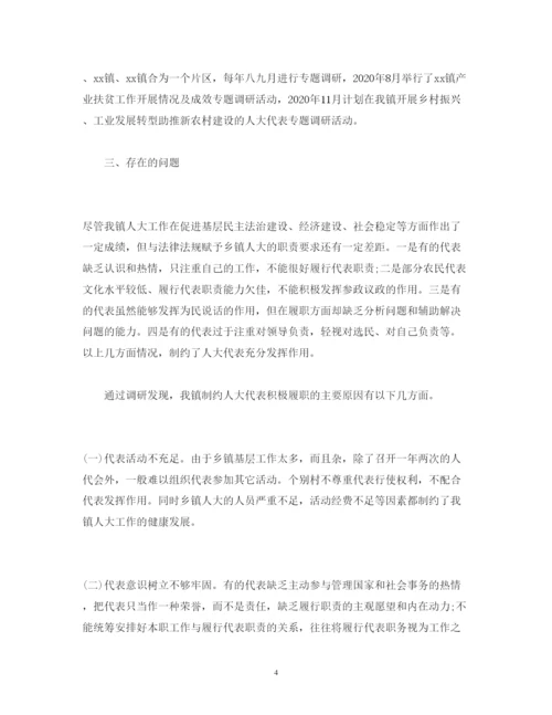 精编乡镇人大工作调研报告范文.docx