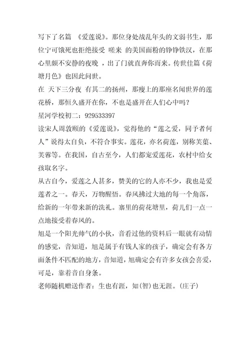 2024年爱莲作文00字