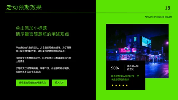 荧光绿潮流欧美风营销策划通用PPT模板