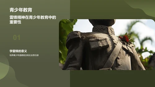 绿色商务风雷锋精神PPT模板