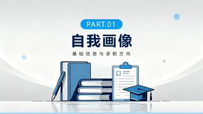 章节页-蓝灰色简约扁平风大学生个人简历PPT单页