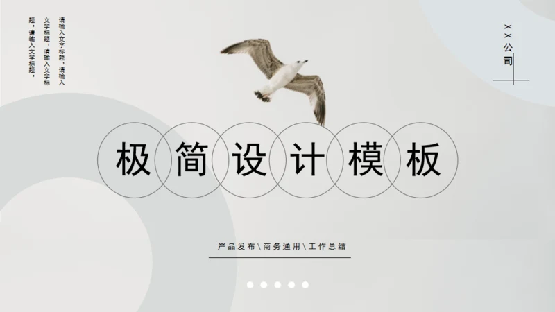 极简设计产品宣传海鸟通用PPT模板