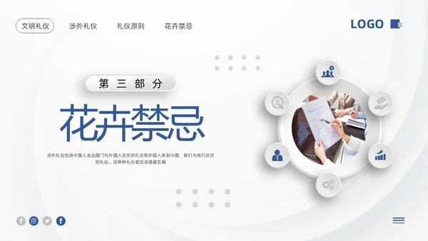 蓝色微粒体涉外礼仪PPT模板宣传PPT动态PPT文明礼仪