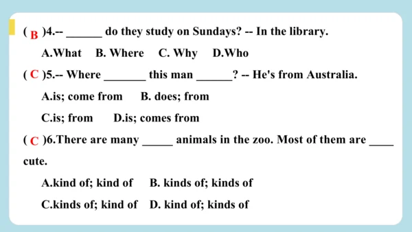 Unit 1 Animal Friends Section B 随堂小测答案