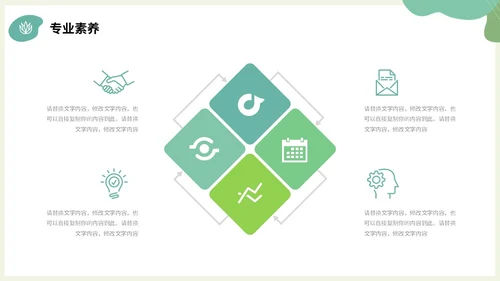 绿色小清新绿植部门经理竞聘自我介绍PPT