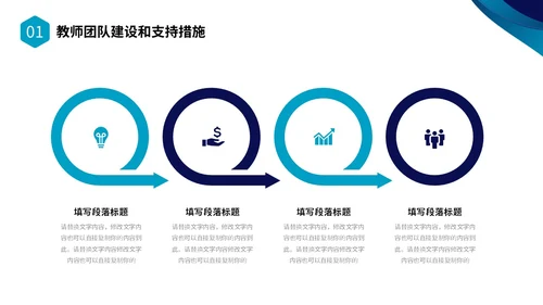 蓝色简约形状校长述职报告PPT