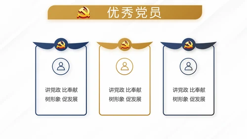 蓝色党建党支部年终工作总结计划述职报告PPT