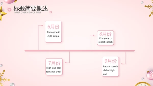 粉色圣诞节年终工作总态PPT
