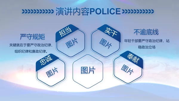 蓝色大气警察公安工作总结汇报PPT
