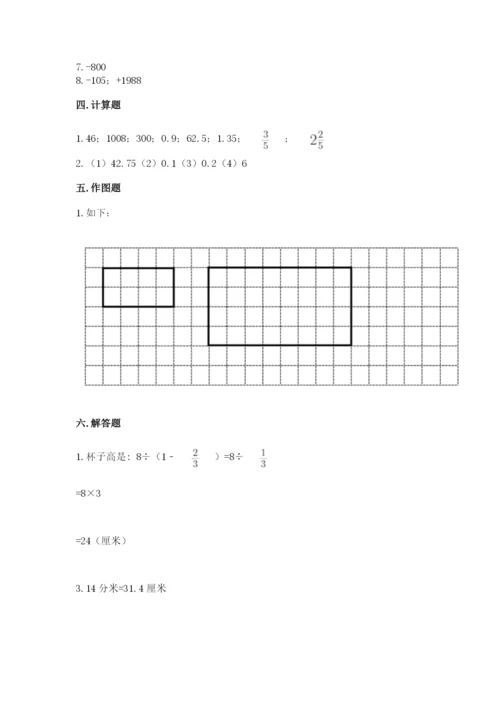 小升初数学期末测试卷附答案（夺分金卷）.docx