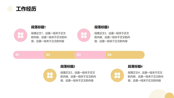 黄粉色多巴胺卡通三维大学生个人简历PPT模板