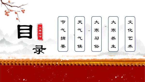 中国传统节气大寒通用PPT模板