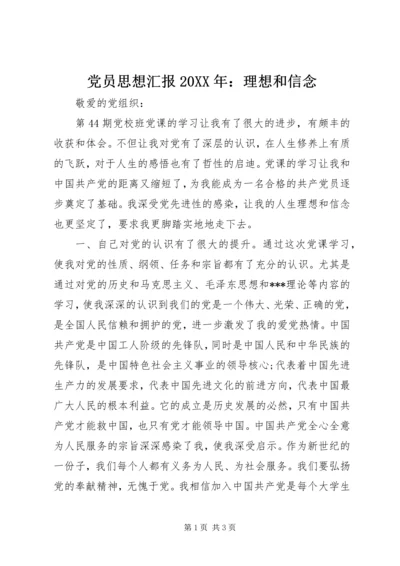 党员思想汇报某年：理想和信念.docx