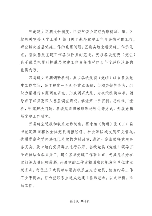 推出十项举措落实基层党建工作领导责任制.docx